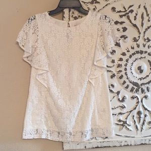 NWOT Merona Cream Floral Lace Top